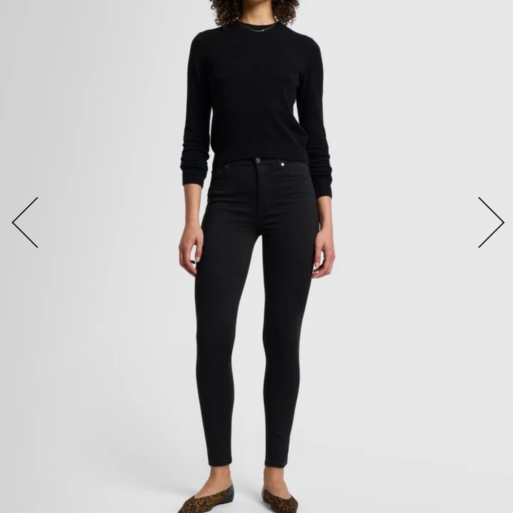 7 For All Mankind Dark Black Skinny Jeans